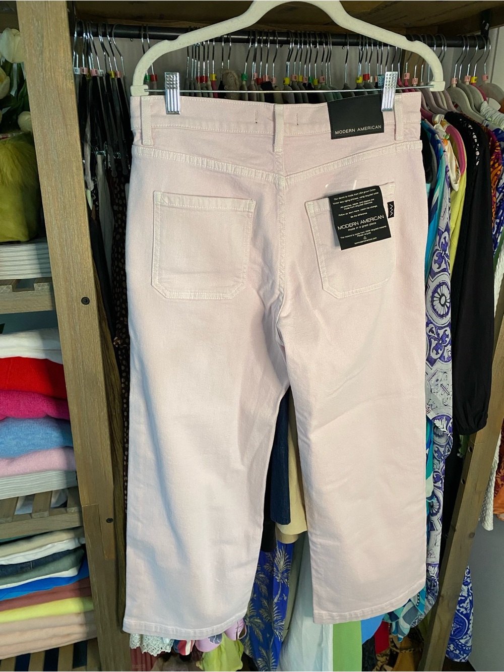 MODERN AMERICAN Farrah Crop Utility Wide Leg Jeans in Blush! 🌸 - Picture 11 of 16